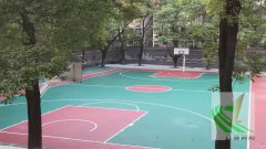 岳塘区首片新国标篮球场由BG电子（中国）有限公司建成